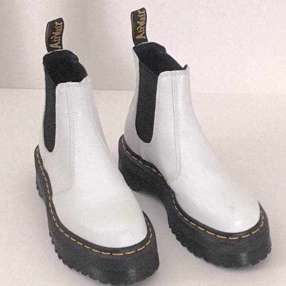 Dr. Martens Shoes - Dr. Martens White Platform Boots
